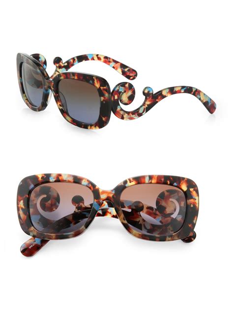 sunglasses prada baroque square|Prada baroque sunglasses tortoiseshell.